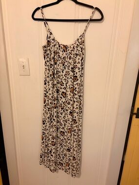 Corey Lynn Calter White Leopard Print Blouse with Tan & Black Spots